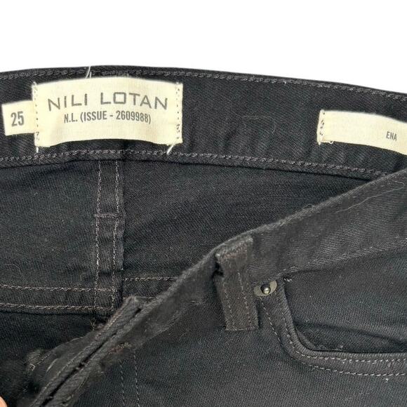 Nili Lotan Black Side Snap Button Wide-Leg Ena Jeans Pants Size 25 - Picture 10 of 12